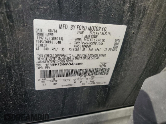 2015 Ford Explorer XLT with VIN 1FM5K7D86FGA65309, listed as a Copart auction lot 49295515 with 154,332 mi miles and Clean Title. Bid and sale history available at carsss.com. Image 13.