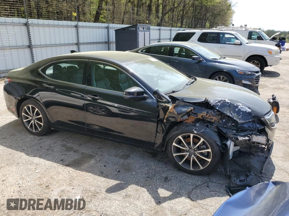 2017 Acura TLX V6 with VIN 19UUB2F38HA005723, listed as a Copart auction lot 47487995 with 0 mi miles and Salvage Title. Bid and sale history available at carsss.com. Image 4.