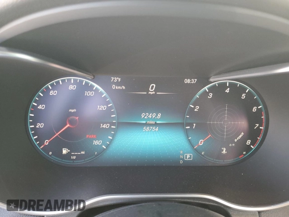 2020 Mercedes-Benz GLC 300 with VIN WDC0G8DB9LF737859, listed as a Copart auction lot 57615195 with 58,754 mi miles and Salvage title. Bid and sale history available at DreamBid. Image 9.