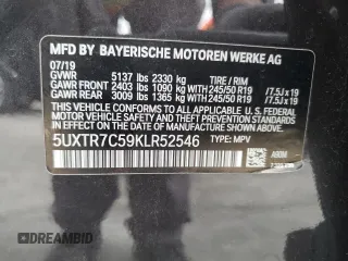 2019 BMW X3 sDrive30i z VIN 5UXTR7C59KLR52546, wystawiony jako Copart lot #56110505 z przebiegiem 55 498 mil mil oraz Szkoda całkowita • Salvage title. Historia ofert i sprzedaży dostępna na DreamBid. Obrazek 14.
