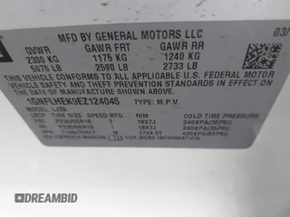 2014 Chevrolet Equinox LTZ with VIN 1GNFLHEK9EZ124045, listed as a IAAI auction lot 41831645 with 70,417 mi miles and . Bid and sale history available at carsss.com. Image 9.