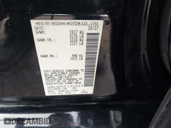 2018 Nissan Altima SR with VIN 1N4AL3AP5JC135313, listed as a IAAI auction lot 41964455 with 86,042 mi miles and . Bid and sale history available at carsss.com. Image 9.