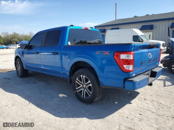 2021 Ford F-150 XL with VIN 1FTEW1CPXMFA98377, listed as a Copart auction lot 47035165 with 0 mi miles and Salvage Title. Bid and sale history available at carsss.com. Image 2.