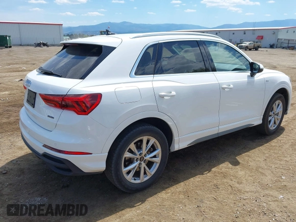 2023 Audi Q3 S line Premium with VIN WA1DECF32P1089395, listed as a IAAI auction lot 42726165 with 48,093 mi miles and . Bid and sale history available at DreamBid. Image 4.