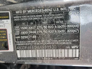 2017 Mercedes-Benz GLS 450 with VIN 4JGDF6EE5HA981130, listed as a Copart auction lot 68525144 with Not Provided miles and Salvage Title. Bid and sale history available at DreamBid. Image 15.