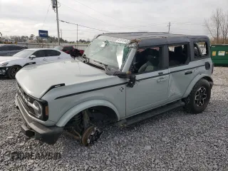 2021 Ford Bronco with VIN 1FMEE5BP2MLA72638, listed as a Copart auction lot 47970155 with 58,250 mi miles and Salvage Title. Bid and sale history available at carsss.com. Image 1.