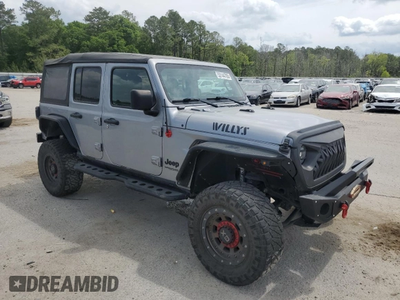 2020 Jeep Wrangler Unlimited Willys z VIN 1C4HJXDG5LW216718, wystawiony jako Copart lot #53144705 z przebiegiem 27 932 mil mil oraz Czysty tytuł • Clean title. Historia ofert i sprzedaży dostępna na DreamBid. Obrazek 4.