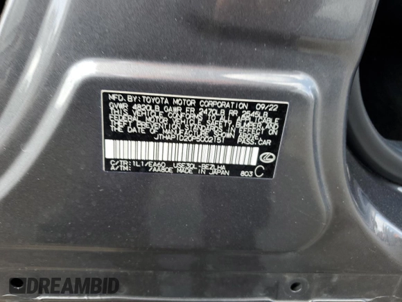2023 Lexus IS 500 F Sport Performance z VIN JTHAP1D20P5002151, wystawiony jako Copart lot #60993705 z przebiegiem Nie podano mil oraz Szkoda całkowita • Salvage title. Historia ofert i sprzedaży dostępna na DreamBid. Obrazek 12.