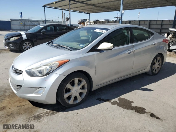 2012 Hyundai Elantra GLS with VIN KMHDH4AEXCU272222, listed as a Copart auction lot 53307345 with 103,639 mi miles and Salvage Title. Bid and sale history available at carsss.com. Image 1.