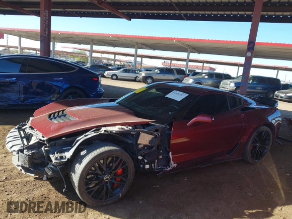 2016 Chevrolet Corvette Z06 3LZ with VIN 1G1YU2D61G5608777, listed as a IAAI auction lot 41830787 with 57,069 mi miles. Bid and sale history available at carsss.com. Image 15.