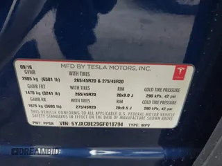 2016 Tesla Model X 70D z VIN 5YJXCBE29GF018794, wystawiony jako IAAI lot #42129574 z przebiegiem 51 814 mil mil oraz . Historia ofert i sprzedaży dostępna na DreamBid. Obrazek 9.