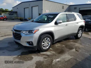 2018 Chevrolet Traverse LT Cloth z VIN 1GNERGKWXJJ284813, wystawiony jako Copart lot #59625045 z przebiegiem 154 667 mil mil oraz Szkoda całkowita • Salvage title. Historia ofert i sprzedaży dostępna na DreamBid. Obrazek 1.