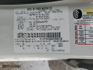 2010 Ford Fusion SE with VIN 3FAHP0HA8AR308228, listed as a Copart auction lot 46300185 with 190,173 mi miles and Salvage Title. Bid and sale history available at carsss.com. Image 12.
