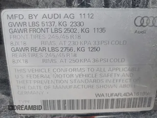 2013 Audi allroad Premium Plus with VIN WA1UFAFL4DA161999, listed as a IAAI auction lot 41835167 with 178,049 mi miles. Bid and sale history available at carsss.com. Image 9.