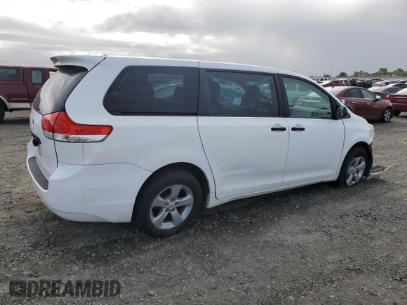 2012 Toyota Sienna with VIN 5TDZK3DC8CS186489, listed as a Copart auction lot 50469485 with Not provided miles and Salvage title. Bid and sale history available at DreamBid. Image 3.