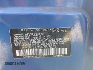 2015 Subaru WRX STI Launch with VIN JF1VA2W66F9805473, listed as a Copart auction lot 58922325 with Not provided miles and Salvage title. Bid and sale history available at DreamBid. Image 13.