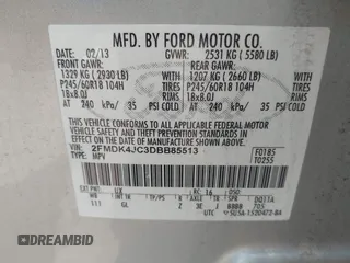 2013 Ford Edge SEL z VIN 2FMDK4JC3DBB85513, wystawiony jako IAAI lot #42146454 z przebiegiem 115 222 mil mil oraz . Historia ofert i sprzedaży dostępna na DreamBid. Obrazek 9.