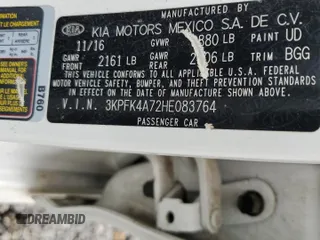 2017 Kia Forte LX with VIN 3KPFK4A72HE083764, listed as a Copart auction lot 53999865 with Not Provided miles and Clean Title. Bid and sale history available at carsss.com. Image 12.