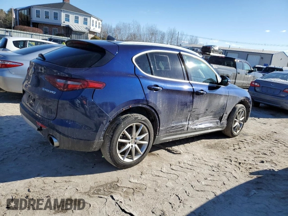 2019 Alfa Romeo Stelvio Ti with VIN ZASPAKBN6K7C44172, listed as a Copart auction lot 43384485 with Not provided miles and Salvage title. Bid and sale history available at DreamBid. Image 3.