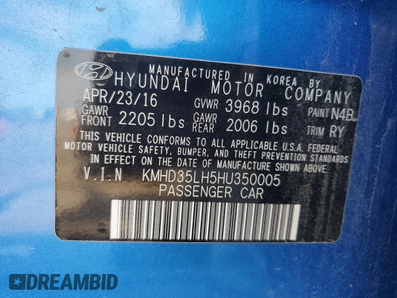 2017 Hyundai Elantra GT with VIN KMHD35LH5HU350005, listed as a Copart auction lot 66673444 with 154,521 mi miles and Salvage Title. Bid and sale history available at carsss.com. Image 14.