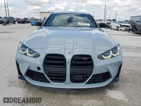 2023 BMW M3 Competition xDrive with VIN WBS43AY00PFN57168, listed as a Copart auction lot 50732415 with 28,453 mi miles and Salvage title. Bid and sale history available at DreamBid. Image 5.