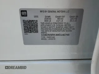 2021 Cadillac CT5 Premium Luxury с VIN 1G6DN5RK4M0146799, выставлен на аукционе Copart как лот 77460294 с пробегом 85 451 миль миль и Списание • Salvage title. История ставок и продаж доступна на DreamBid. Изображение 12.