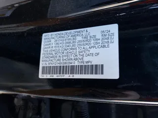 2025 Honda Pilot Elite with VIN 5FNYG1H8XSB029413, listed as a Copart auction lot 83016924 with Not Provided miles and Salvage Title. Bid and sale history available at DreamBid. Image 13.