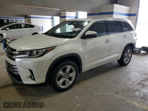 2018 Toyota Highlander Limited with VIN 5TDYZRFH2JS241812, listed as a Copart auction lot 58573015 with 64,899 mi miles and Salvage title. Bid and sale history available at DreamBid. Image 1.