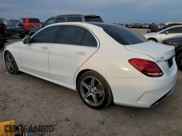 2015 Mercedes-Benz C-Class C 400 with VIN 55SWF6GB6FU028218, listed as a Copart auction lot 47125345 with 100,084 mi miles and Clean Title. Bid and sale history available at carsss.com. Image 2.