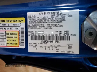 2017 Ford Fusion SE z VIN 3FA6P0H90HR157957, wystawiony jako Copart lot #58322975 z przebiegiem 114 128 mil mil oraz Szkoda całkowita • Salvage title. Historia ofert i sprzedaży dostępna na DreamBid. Obrazek 12.
