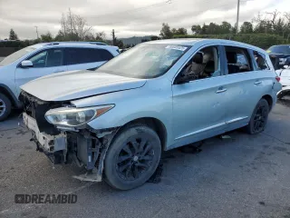 2013 Infiniti JX35 with VIN 5N1AL0MM8DC339713, listed as a Copart auction lot 50605525 with 106,036 mi miles and Salvage Title. Bid and sale history available at carsss.com. Image 1.
