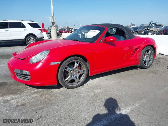 2008 Porsche Boxster S with VIN WP0CB29858U730258, listed as a IAAI auction lot 41718569 with 209,434 mi miles. Bid and sale history available at carsss.com. Image 17.