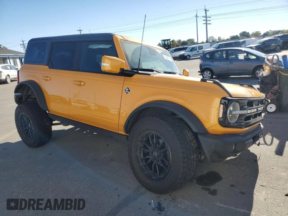 2022 Ford Bronco with VIN 1FMEE5BP6NLB66152, listed as a Copart auction lot 76822374 with 43,884 mi miles and Salvage title. Bid and sale history available at DreamBid. Image 4.
