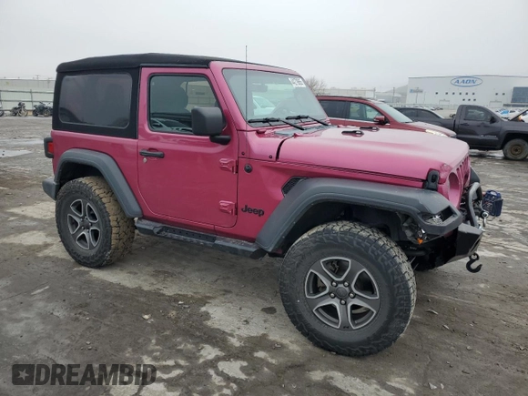 2021 Jeep Wrangler Sport S with VIN 1C4GJXAG3MW858730, listed as a Copart auction lot 44279865 with 25,857 mi miles and Salvage Title. Bid and sale history available at DreamBid. Image 4.