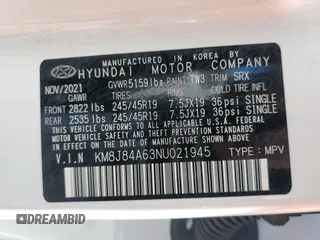 2022 Hyundai NEXO Limited z VIN KM8J84A63NU021945, wystawiony jako Copart lot #44657134 z przebiegiem 37 325 mil mil oraz . Historia ofert i sprzedaży dostępna na DreamBid. Obrazek 12.