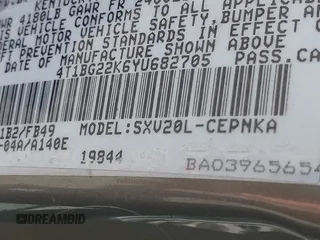 2000 Toyota Camry CE z VIN 4T1BG22K6YU682705, wystawiony jako IAAI lot #42080842 z przebiegiem 376 532 mil mil oraz . Historia ofert i sprzedaży dostępna na DreamBid. Obrazek 9.