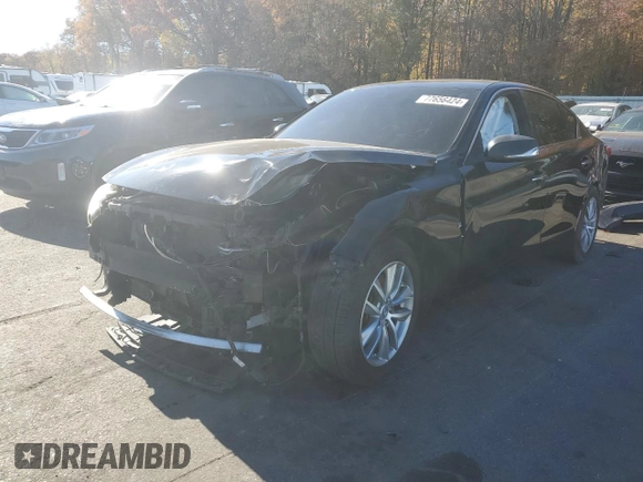 2015 Infiniti Q50 Premium with VIN JN1BV7AR1FM422217, listed as a Copart auction lot 77656424 with Not provided miles and Salvage title. Bid and sale history available at DreamBid. Image 1.