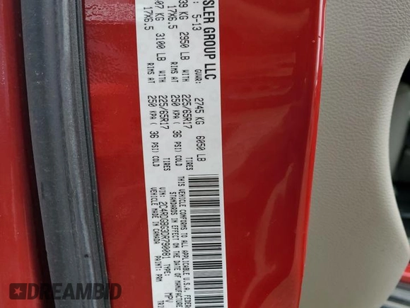 2013 Dodge Grand Caravan SE with VIN 2C4RDGBG3DR790081, listed as a Copart auction lot 52454705 with 160,226 mi miles and Salvage Title. Bid and sale history available at DreamBid. Image 14.