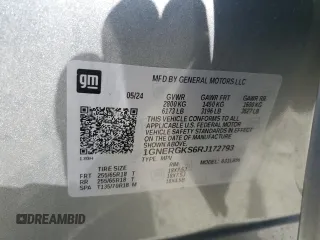 2024 Chevrolet Traverse FWD LT with VIN 1GNERGKS6RJ172793, listed as a Copart auction lot 53921255 with 12,141 mi miles and Salvage title. Bid and sale history available at DreamBid. Image 14.