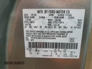2007 Ford Escape XLT с VIN 1FMYU931X7KA92244, выставлен на аукционе Copart как лот 53557165 с пробегом 177 451 миль миль и Списание • Salvage title. История ставок и продаж доступна на DreamBid. Изображение 13.