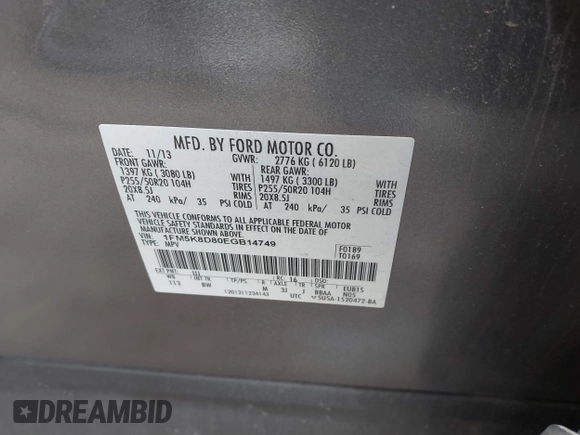 2014 Ford Explorer XLT z VIN 1FM5K8D80EGB14749, wystawiony jako IAAI lot #41897870 z przebiegiem 87 587 mil mil oraz . Historia ofert i sprzedaży dostępna na DreamBid. Obrazek 9.