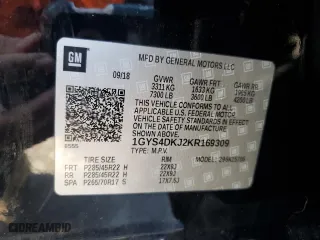 2019 Cadillac Escalade Platinum with VIN 1GYS4DKJ2KR169309, listed as a Copart auction lot 49175955 with 82,538 mi miles and Salvage Title. Bid and sale history available at carsss.com. Image 15.