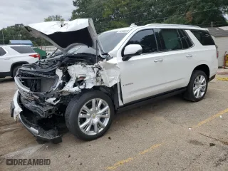 2021 Chevrolet Tahoe High Country with VIN 1GNSKTKLXMR264606, listed as a Copart auction lot 70308544 with 0 mi miles and Salvage Title. Bid and sale history available at carsss.com. Image 1.