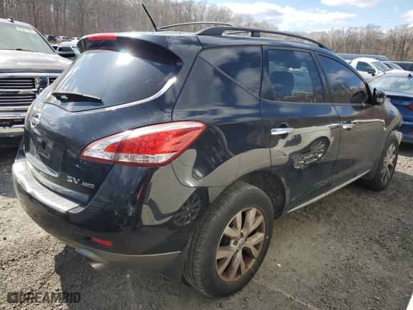 2012 Nissan Murano SL with VIN JN8AZ1MW8CW203111, listed as a Copart auction lot 49983495 with 0 mi miles and Salvage Title. Bid and sale history available at carsss.com. Image 3.