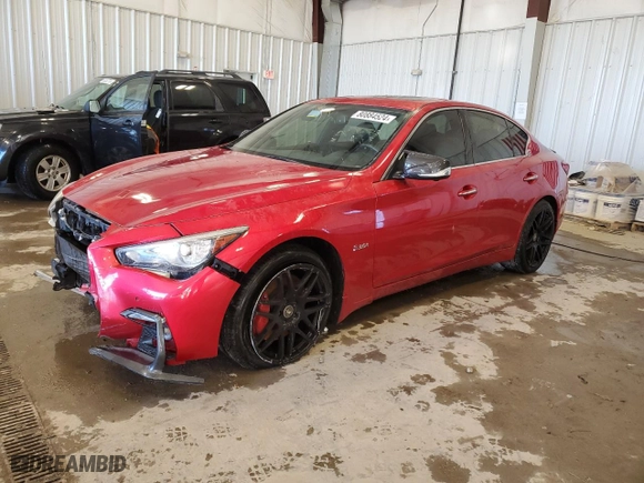 2018 Infiniti Q50 RED SPORT 400 with VIN JN1FV7AR8JM480884, listed as a Copart auction lot 80884524 with 78,458 mi miles and Salvage Title. Bid and sale history available at carsss.com. Image 1.