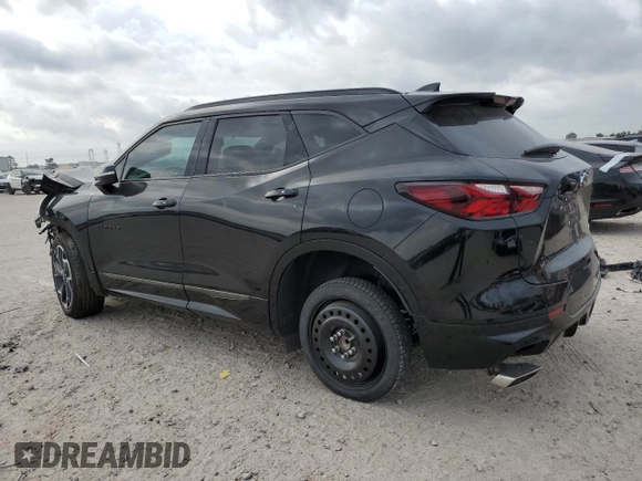 2022 Chevrolet Blazer RS with VIN 3GNKBERS0NS112129, listed as a Copart auction lot 55105345 with 27,600 mi miles and Salvage title. Bid and sale history available at DreamBid. Image 2.