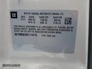 2012 Chevrolet Impala LT Retail with VIN 2G1WB5E36C1114719, listed as a Copart auction lot 43478785 with 85,584 mi miles and Non Repairable. Bid and sale history available at carsss.com. Image 13.