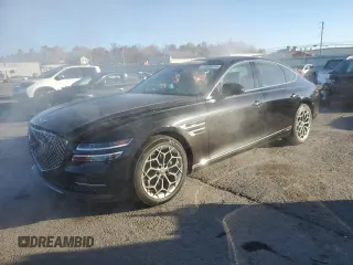 2021 Genesis G80 2.5T with VIN KMTGB4SC5MU046379, listed as a Copart auction lot 77659574 with 30,997 mi miles and Salvage Title. Bid and sale history available at carsss.com. Image 1.