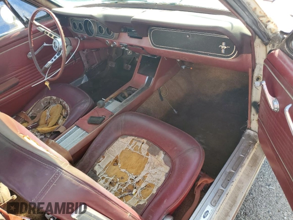 1966 Ford Mustang z VIN 6R07T150972, wystawiony jako Copart lot #43465275 z przebiegiem 27 105 mil mil oraz Czysty tytuł • Clean title. Historia ofert i sprzedaży dostępna na DreamBid. Obrazek 8.