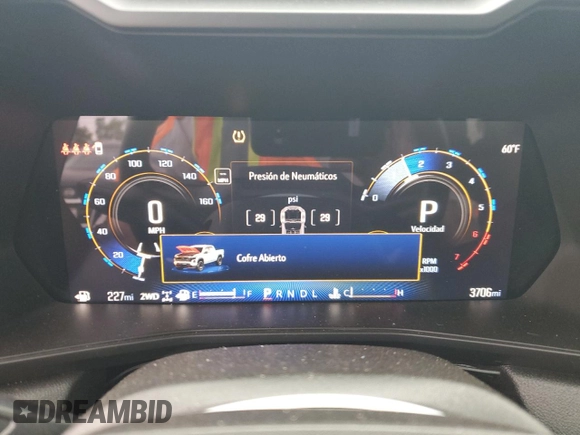 2024 Chevrolet Colorado 4WD Trail Boss with VIN 1GCPTEEK3R1253043, listed as a Copart auction lot 53705385 with 3,706 mi miles and Salvage title. Bid and sale history available at DreamBid. Image 9.